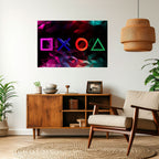 GEOMETRIC GAMER ICONS Poster Horizontal Autocolante