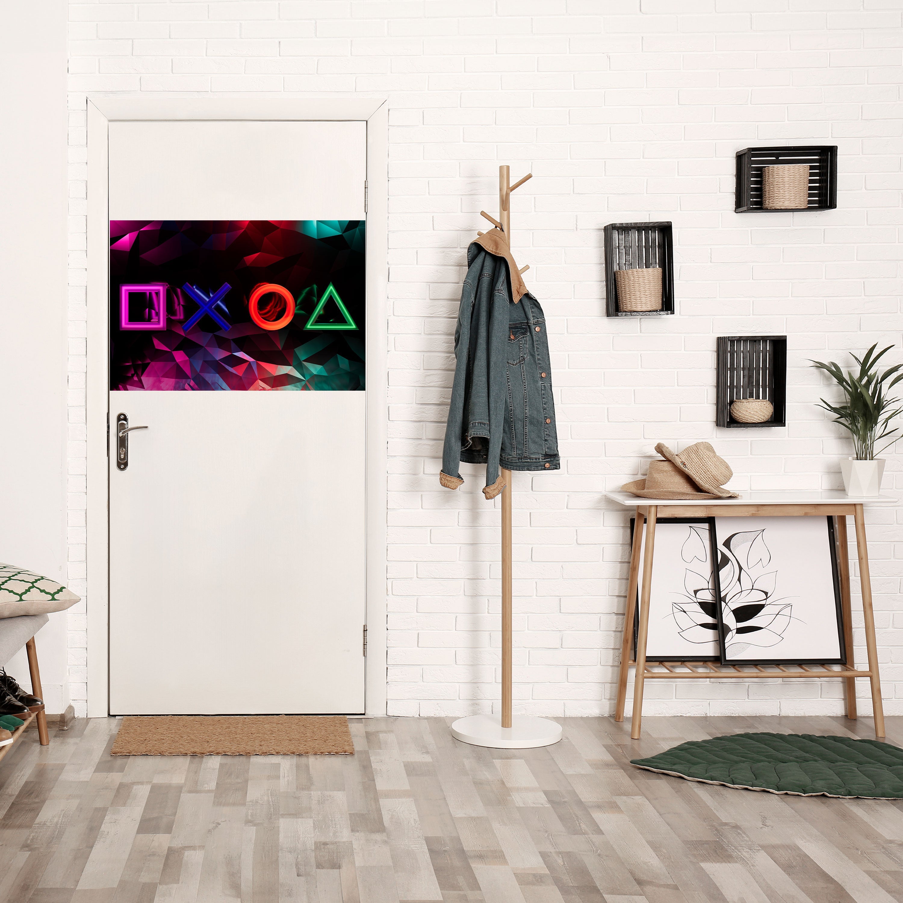 GEOMETRIC GAMER ICONS Poster Horizontal Autocolante