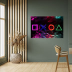 GEOMETRIC GAMER ICONS Poster Horizontal Autocolante