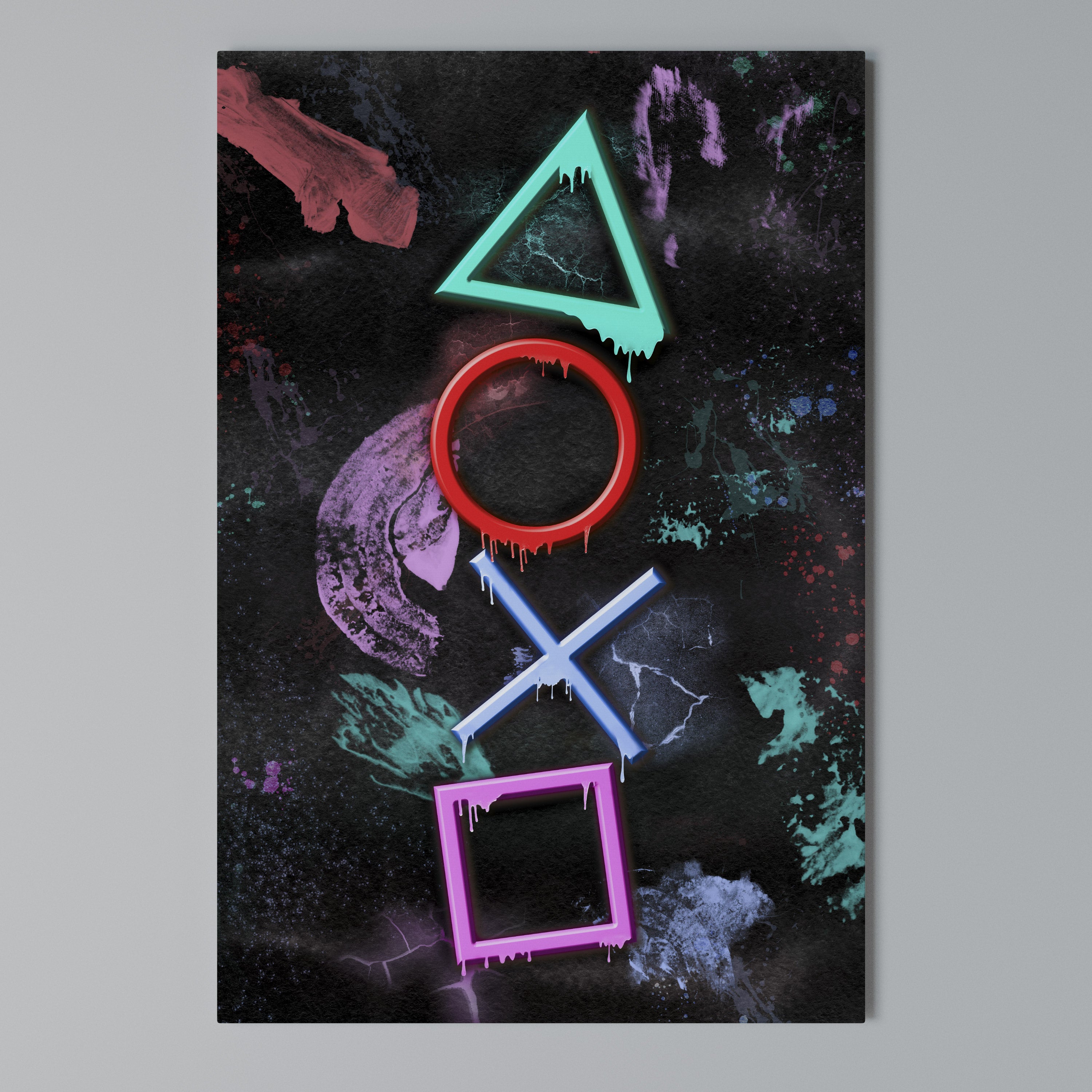 UPRISING NEON ICONS Quadro em tela vertical