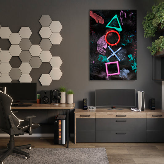 UPRISING NEON ICONS Quadro em tela vertical