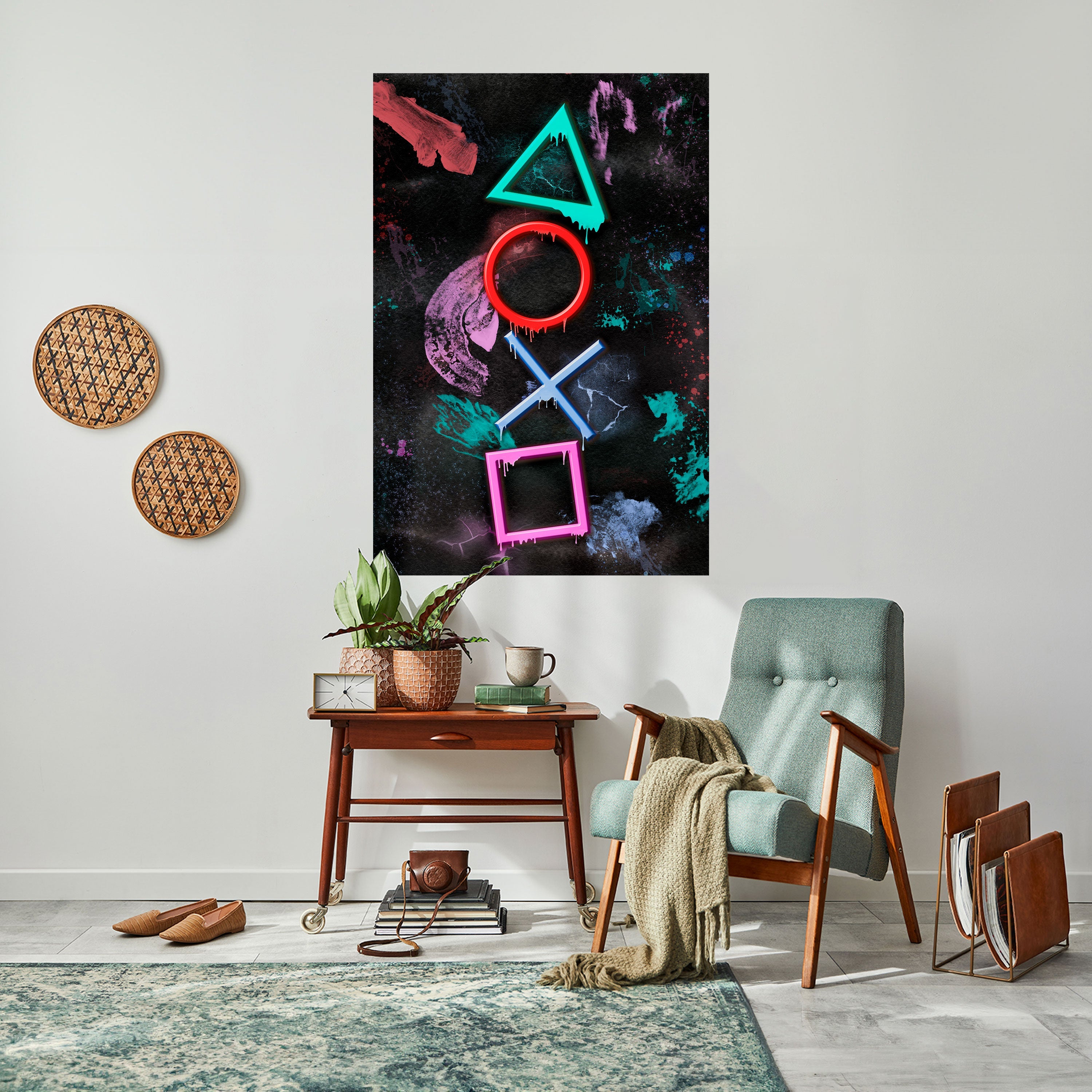 UPRISING NEON ICONS Peel and Stick Vertical Poster