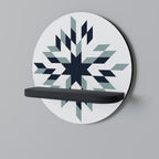 DAWN MOSAIC Prateleira Redonda Decorativa em Acabamento Preto