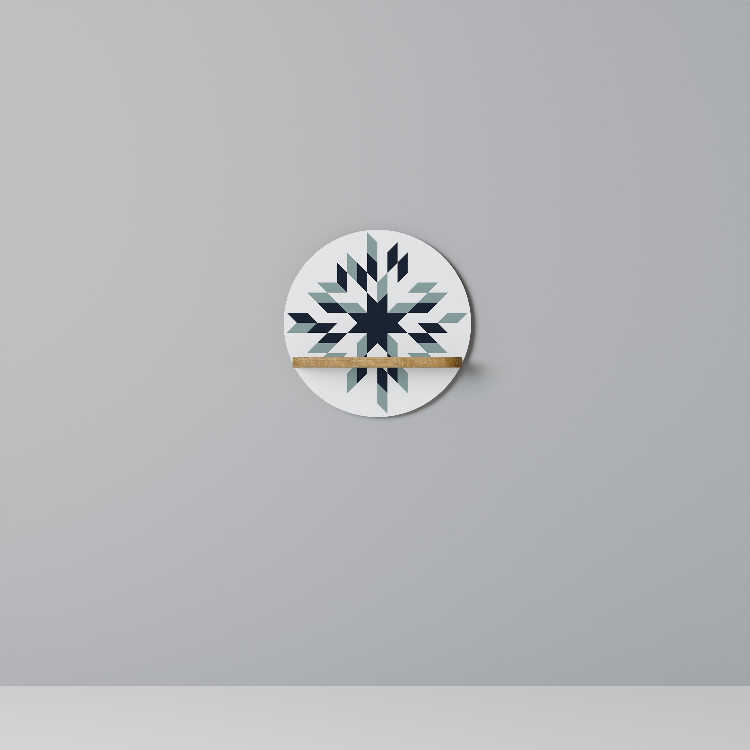 DAWN MOSAIC Prateleira Redonda Decorativa em Efeito Carvalho