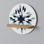 DAWN MOSAIC Prateleira Redonda Decorativa em Efeito Carvalho