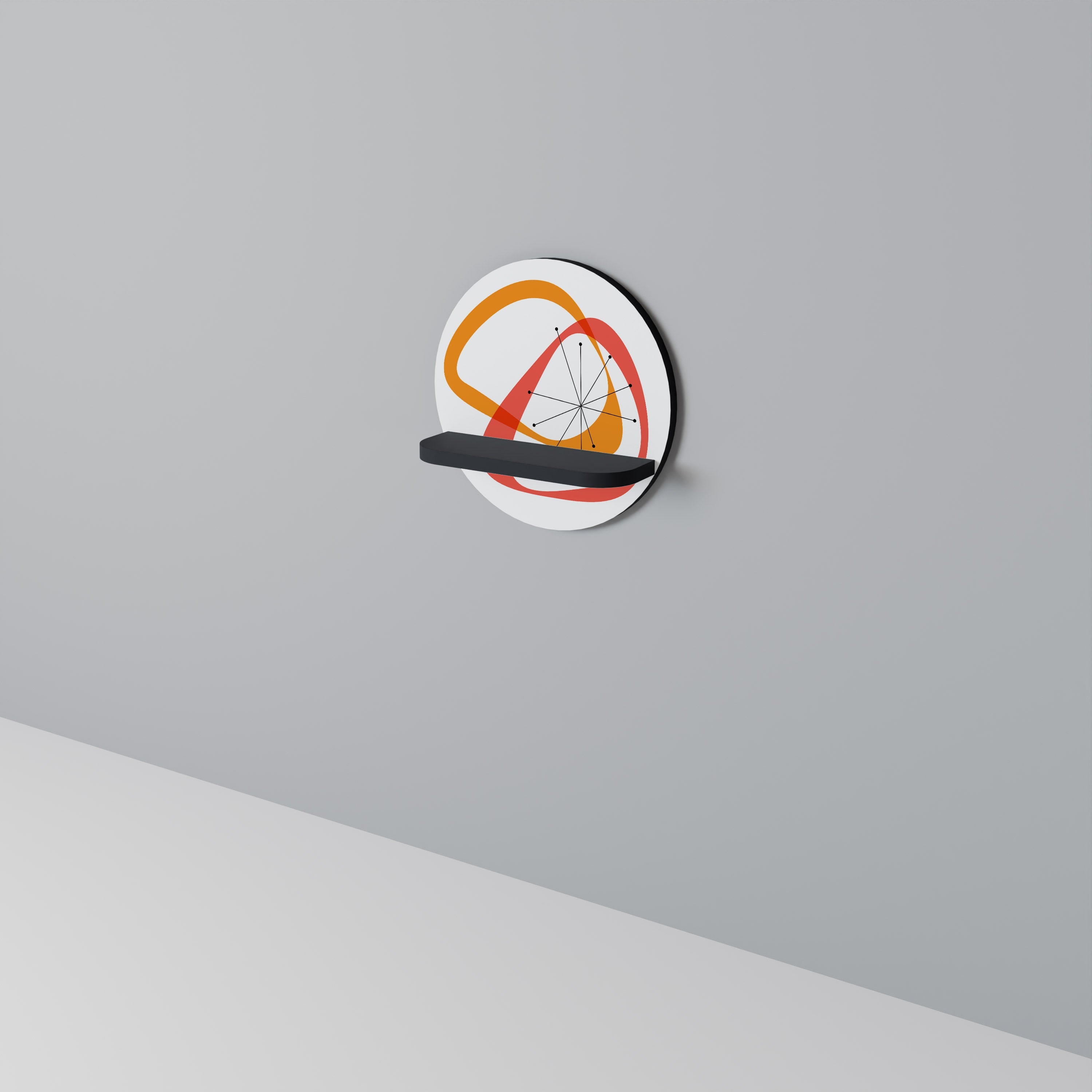 VIBRANT SUMMIT Prateleira Redonda Decorativa em Acabamento Preto