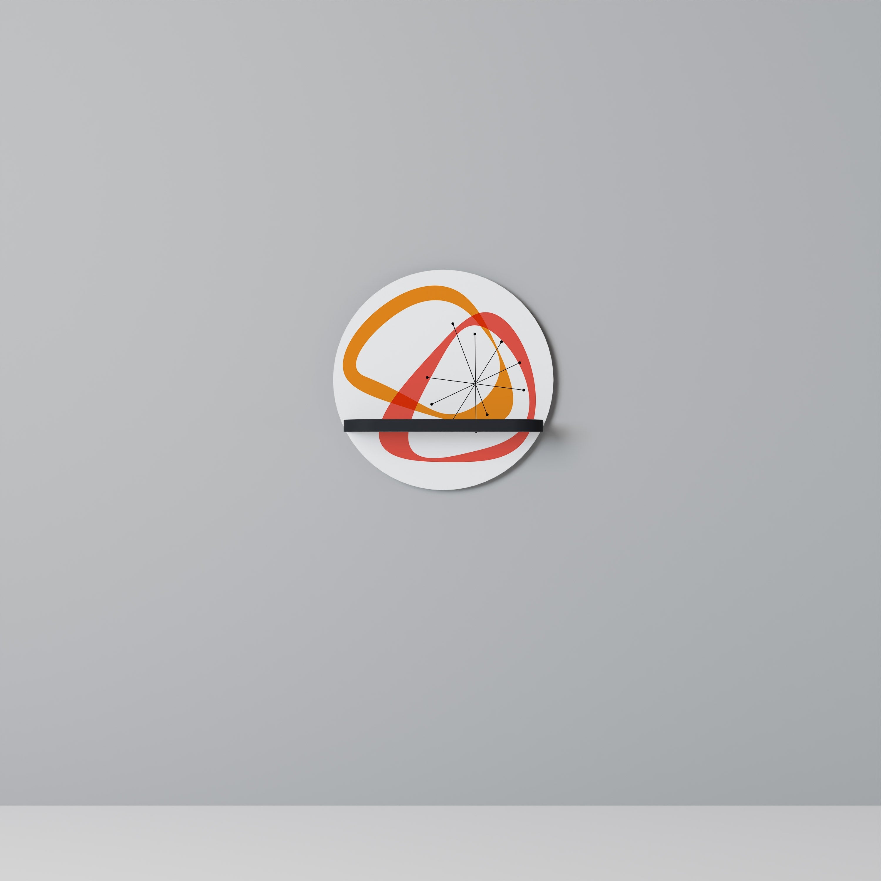 VIBRANT SUMMIT Prateleira Redonda Decorativa em Acabamento Preto