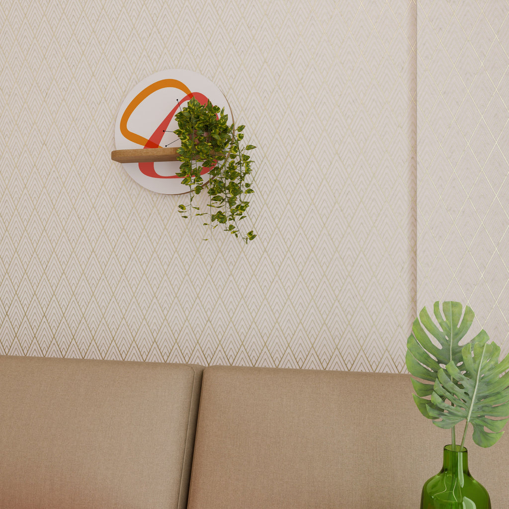 VIBRANT SUMMIT Prateleira Redonda Decorativa em Efeito Carvalho