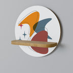 STELLAR STROKES Prateleira Redonda Decorativa em Efeito Carvalho