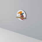 STELLAR STROKES Prateleira Redonda Decorativa em Efeito Carvalho