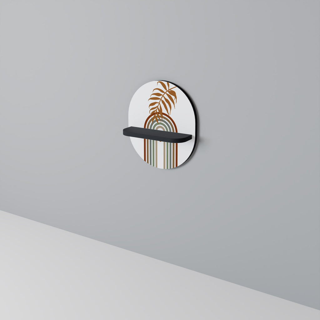 LEAF ON THE TOP Prateleira Oval Decorativa em Acabamento Preto