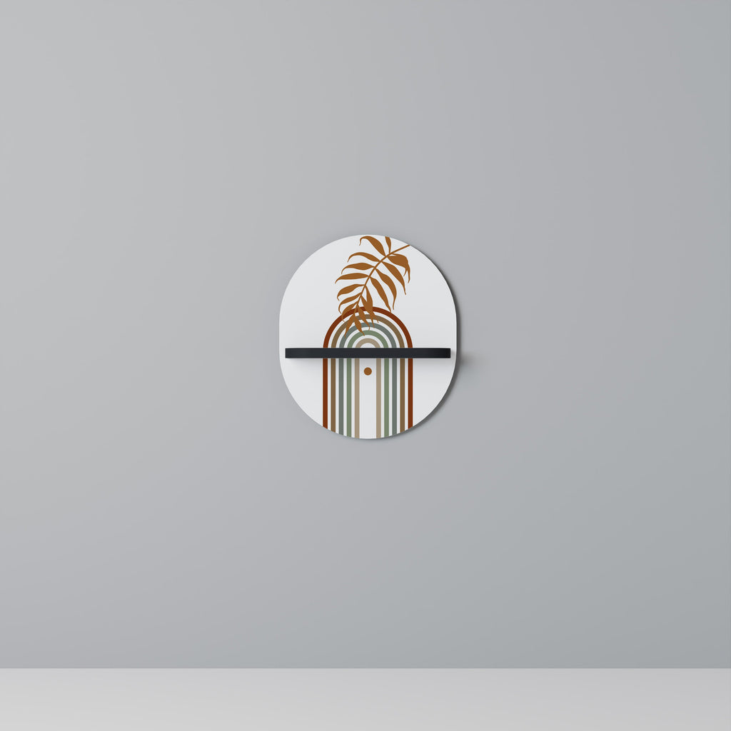 LEAF ON THE TOP Prateleira Oval Decorativa em Acabamento Preto