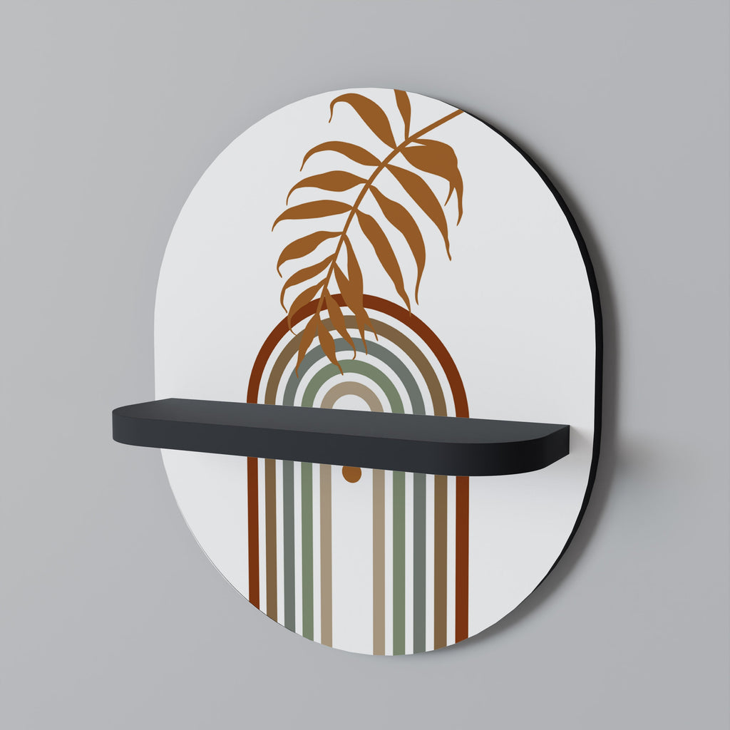 LEAF ON THE TOP Prateleira Oval Decorativa em Acabamento Preto