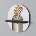 LEAF ON THE TOP Prateleira Oval Decorativa em Acabamento Preto
