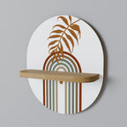 LEAF ON THE TOP Prateleira Oval Decorativa em Efeito Carvalho