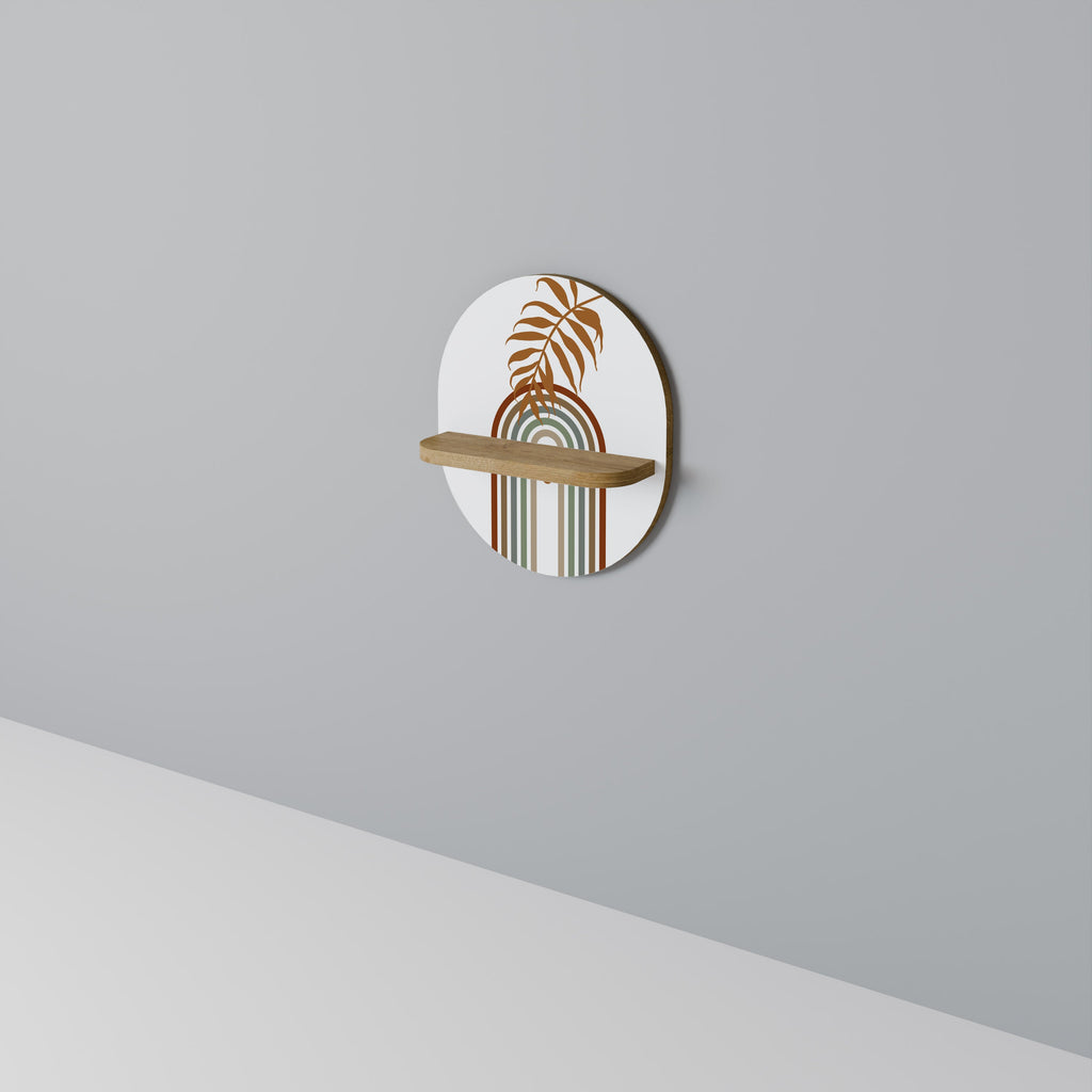 LEAF ON THE TOP Prateleira Oval Decorativa em Efeito Carvalho