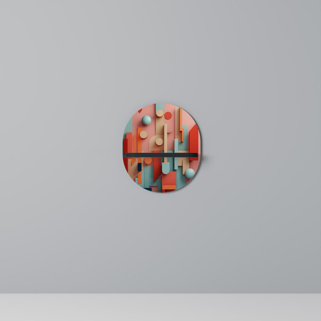 COLORBURST CONSTRUCT Prateleira Oval Decorativa em Acabamento Preto