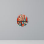 COLORBURST CONSTRUCT Prateleira Oval Decorativa em Acabamento Preto