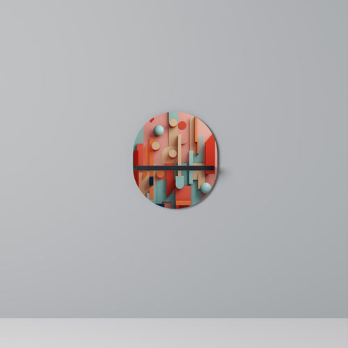 COLORBURST CONSTRUCT Oval Art Shelf In Black Finish