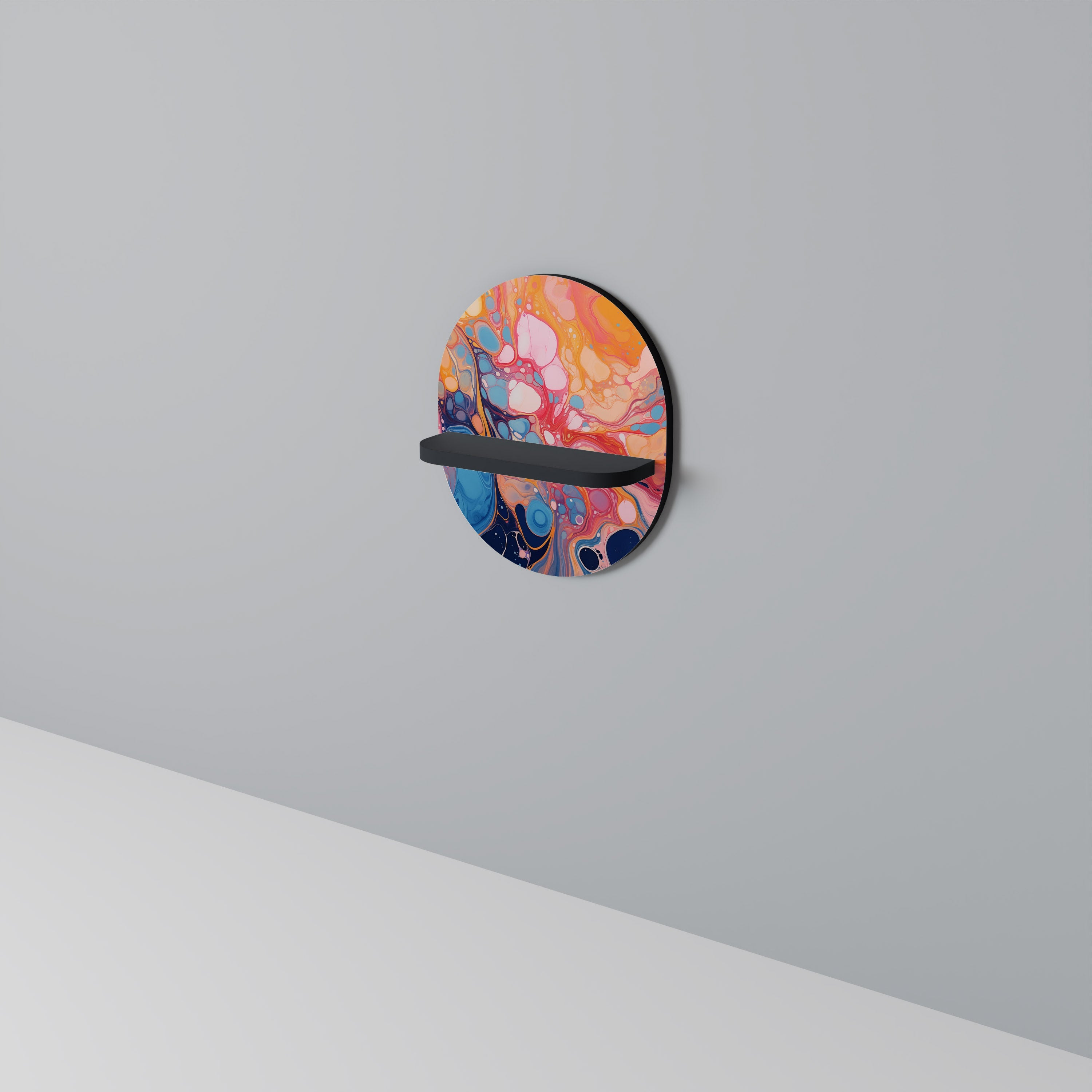 INKED ILLUSIONS Prateleira Oval Decorativa em Acabamento Preto