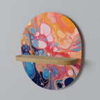 INKED ILLUSIONS Prateleira Oval Decorativa em Efeito Carvalho