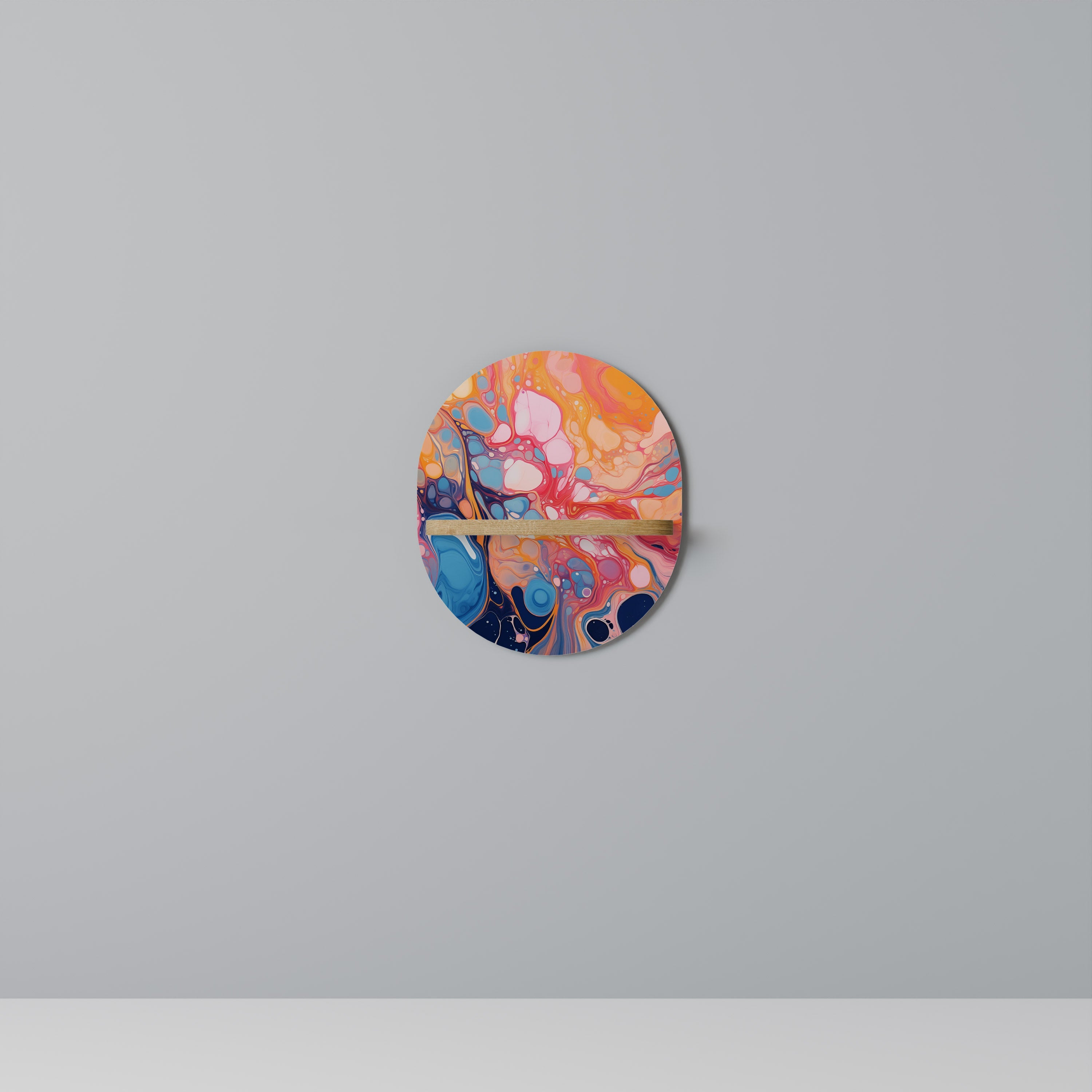 INKED ILLUSIONS Prateleira Oval Decorativa em Efeito Carvalho