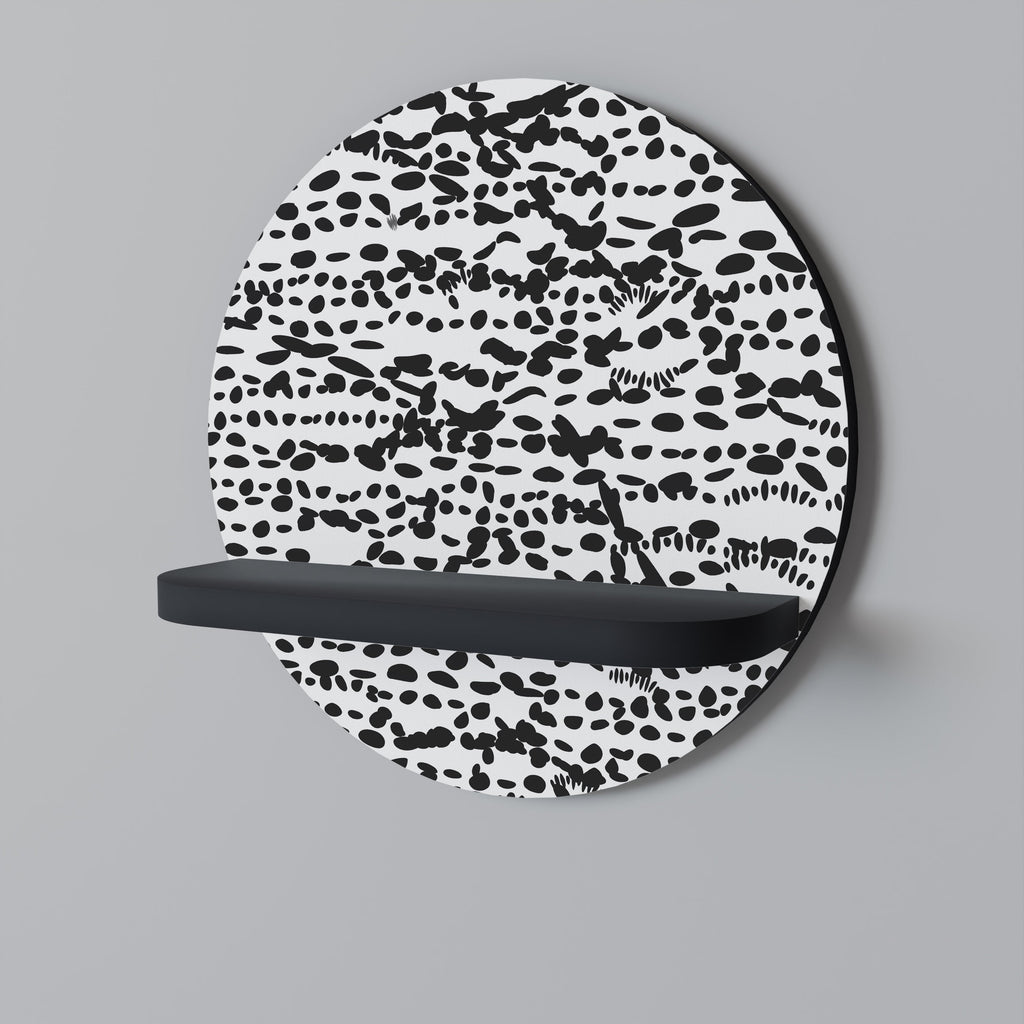 LUNAR LOOM Round Art Shelf In Black Finish