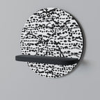 LUNAR LOOM Round Art Shelf In Black Finish