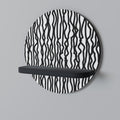 LUNA LINES Round Art Shelf In Black Finish