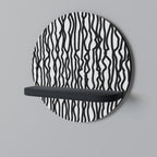 LUNA LINES Round Art Shelf In Black Finish