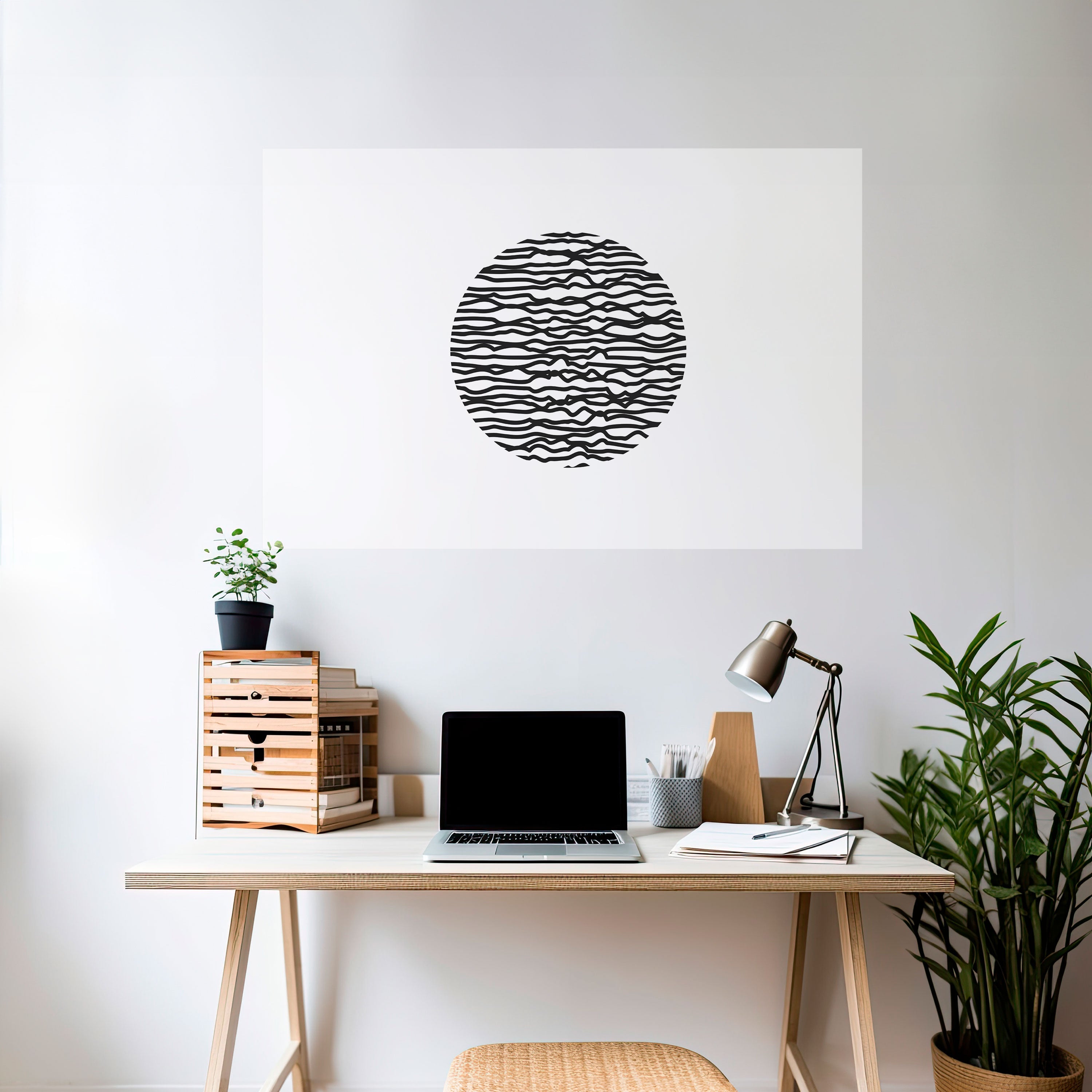 LUNA LINES Peel and Stick Horizontal Poster
