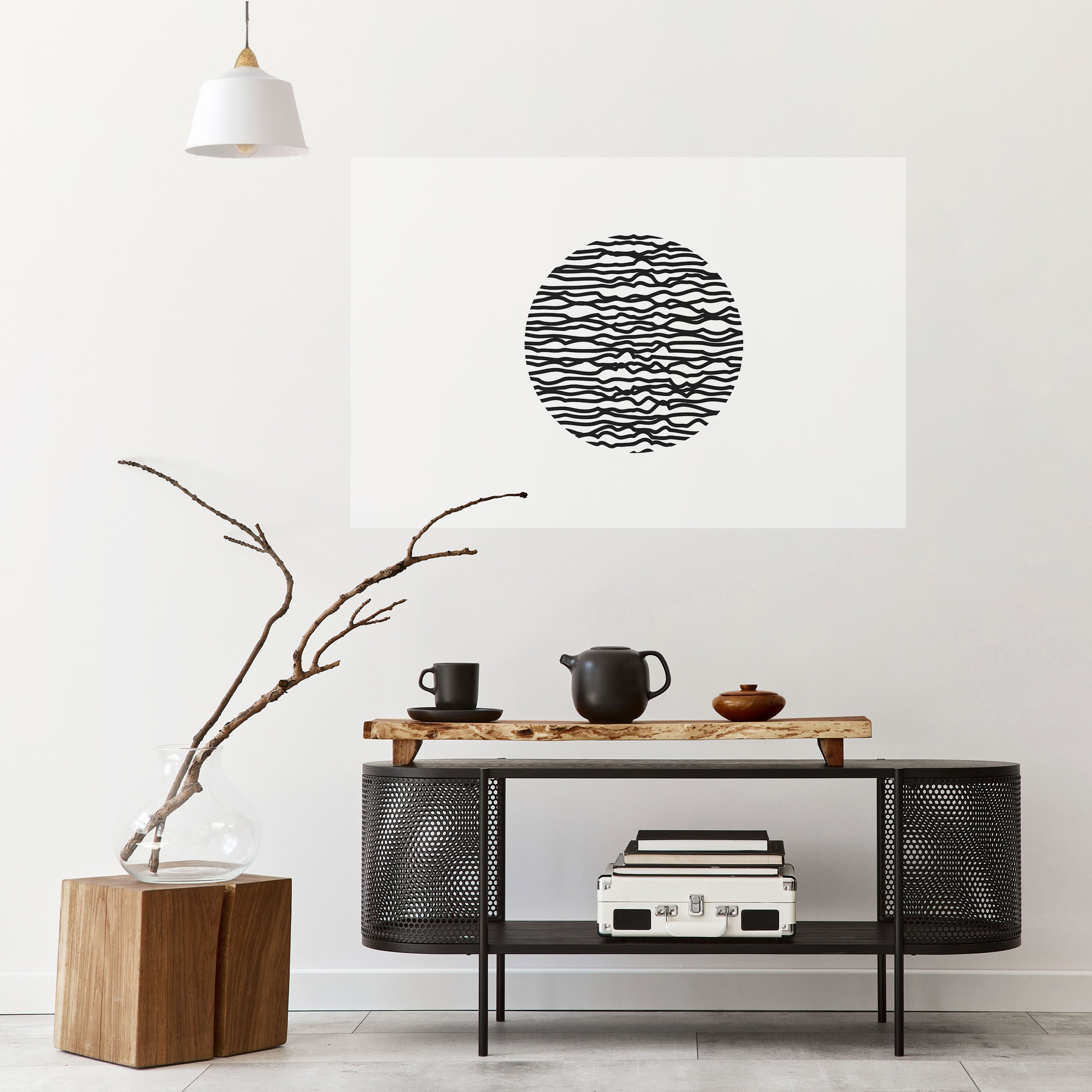 LUNA LINES Peel and Stick Horizontal Poster