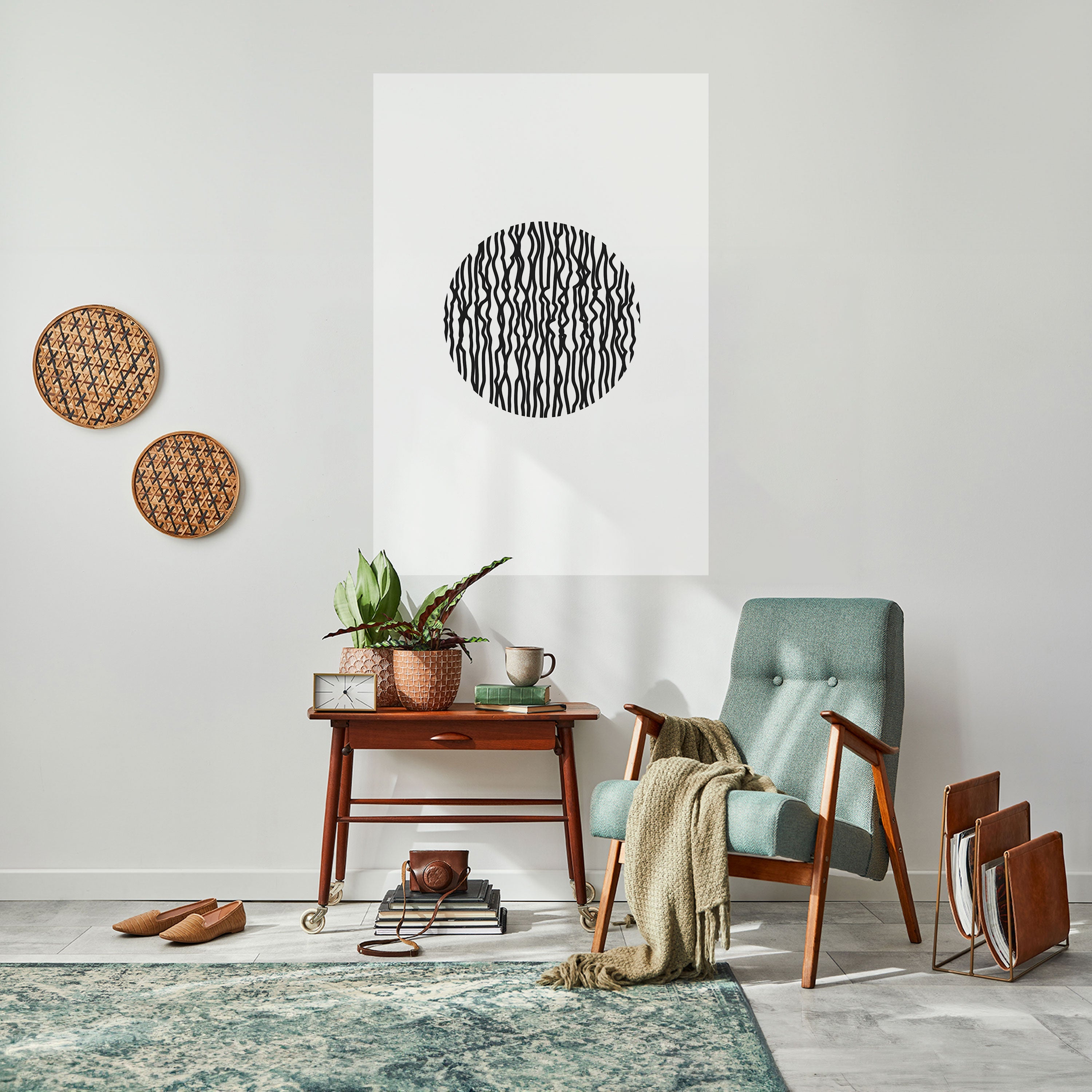 LUNA LINES Peel and Stick Vertical Poster