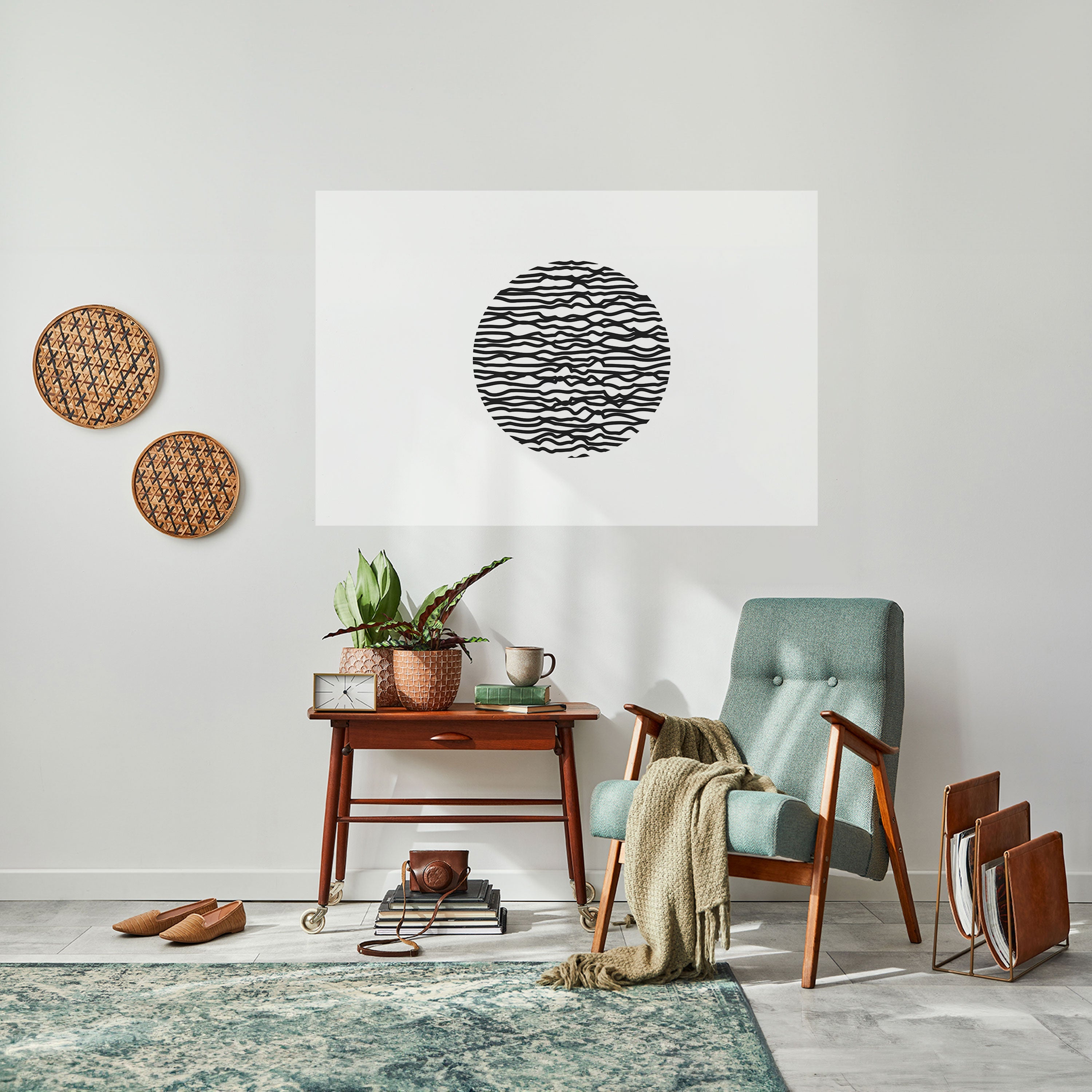 LUNA LINES Poster Horizontal Autocolante