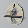 GEISHA FANTASY Prateleira Oval Decorativa em Acabamento Preto