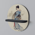 GEISHA FANTASY Prateleira Oval Decorativa em Acabamento Preto
