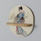 GEISHA FANTASY Prateleira Oval Decorativa em Efeito Carvalho