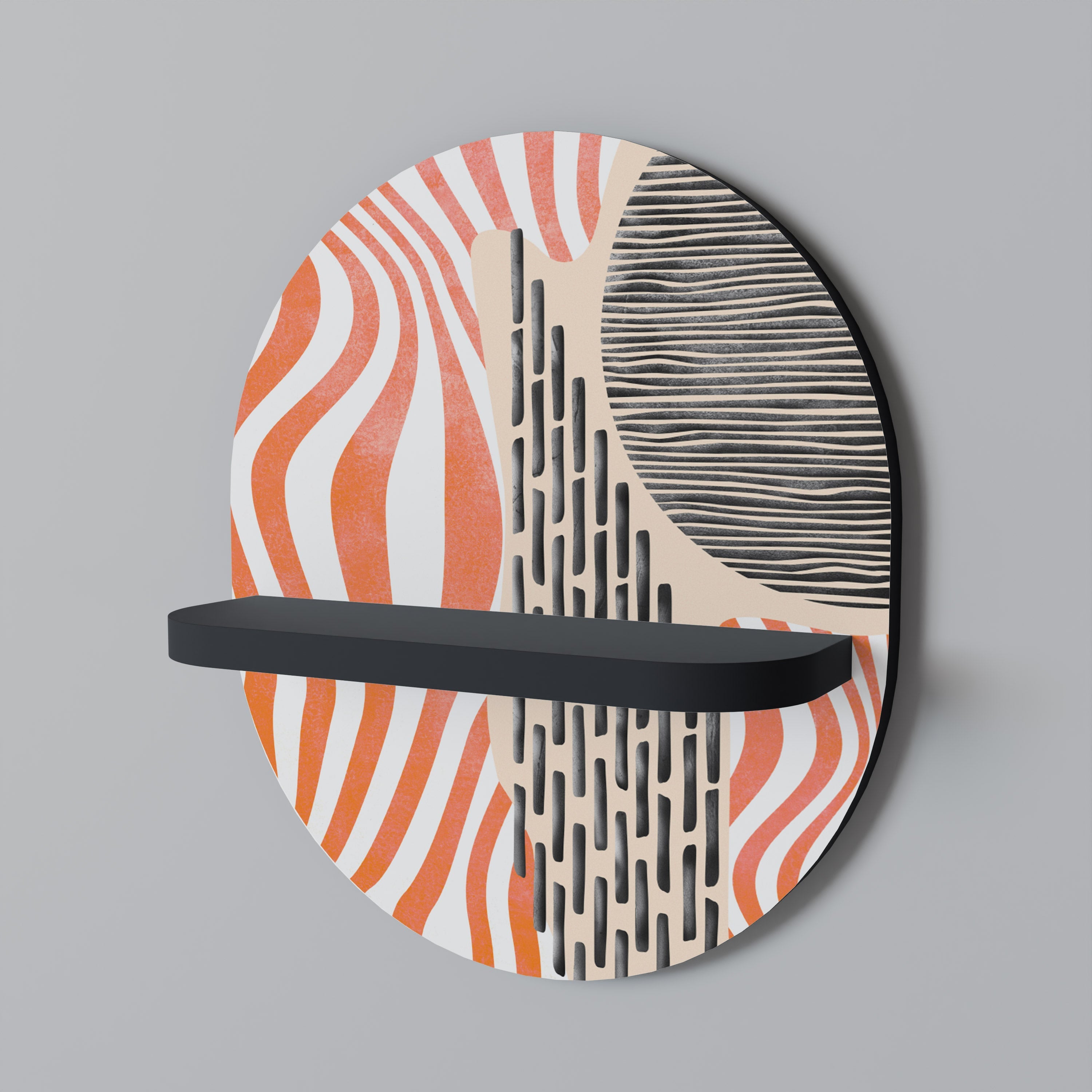 SUBLIME SYNTHESIS Prateleira Oval Decorativa em Acabamento Preto