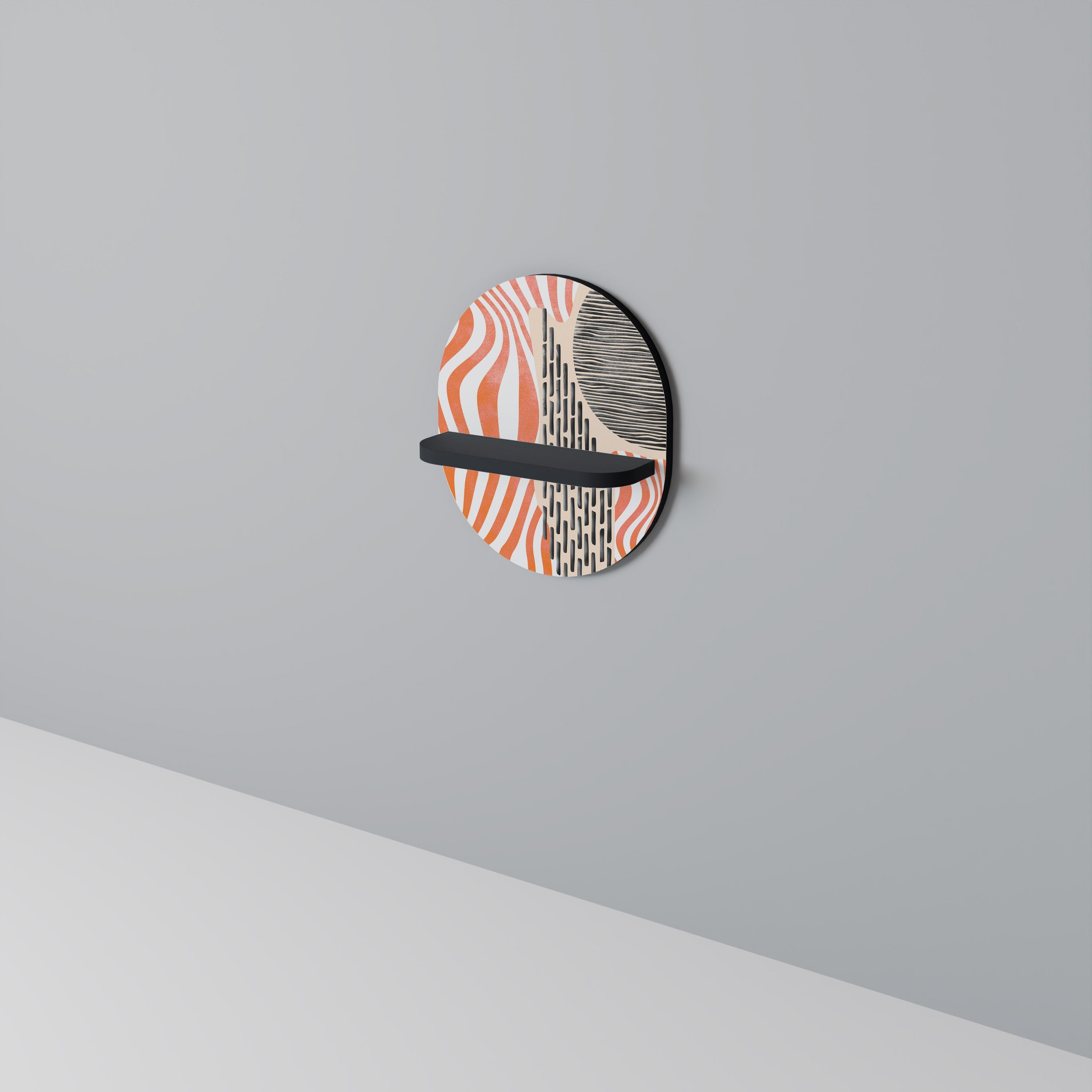 SUBLIME SYNTHESIS Prateleira Oval Decorativa em Acabamento Preto