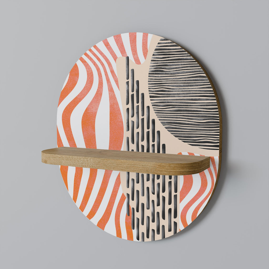 SUBLIME SYNTHESIS Prateleira Oval Decorativa em Efeito Carvalho