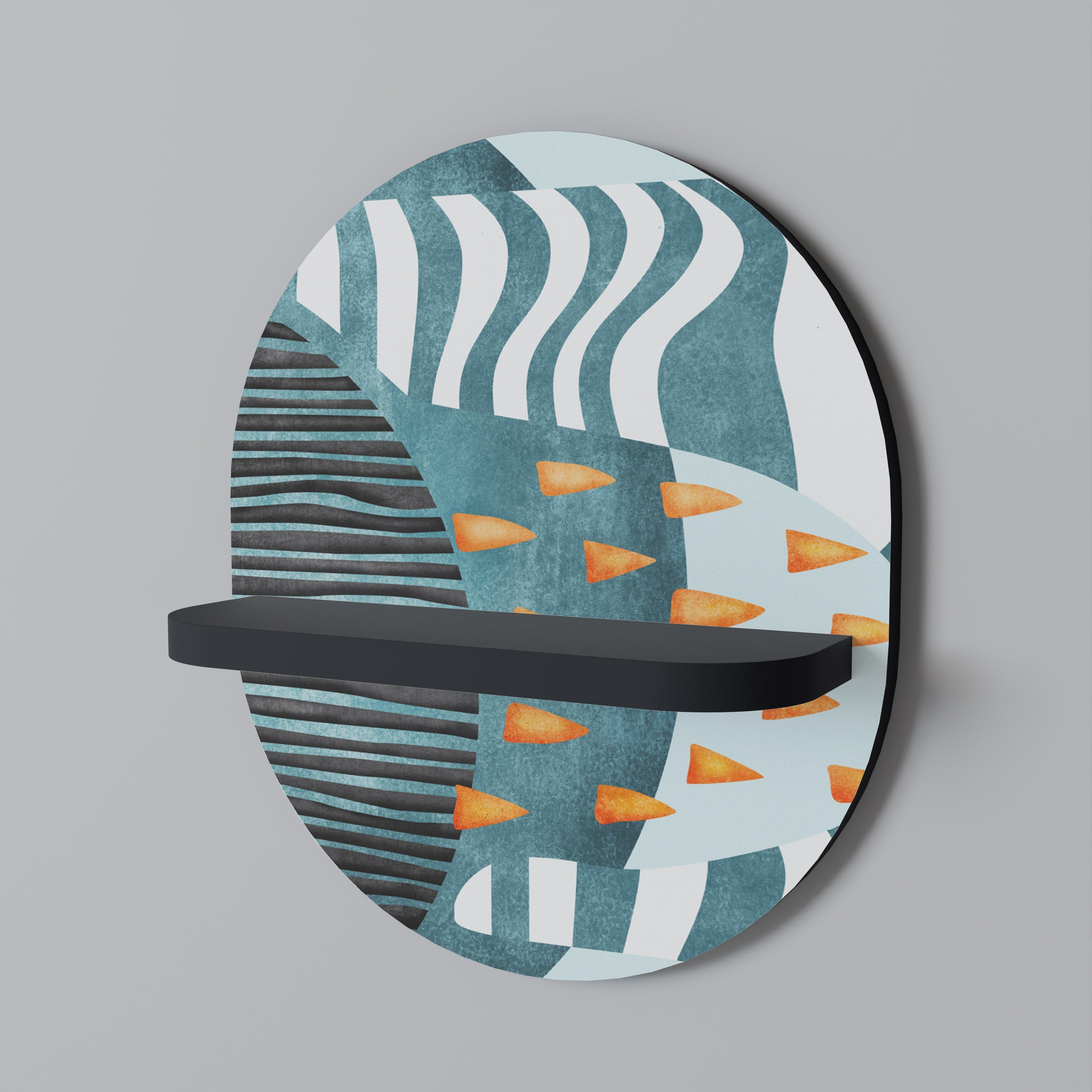 SHROUDED SHAPES Prateleira Oval Decorativa em Acabamento Preto