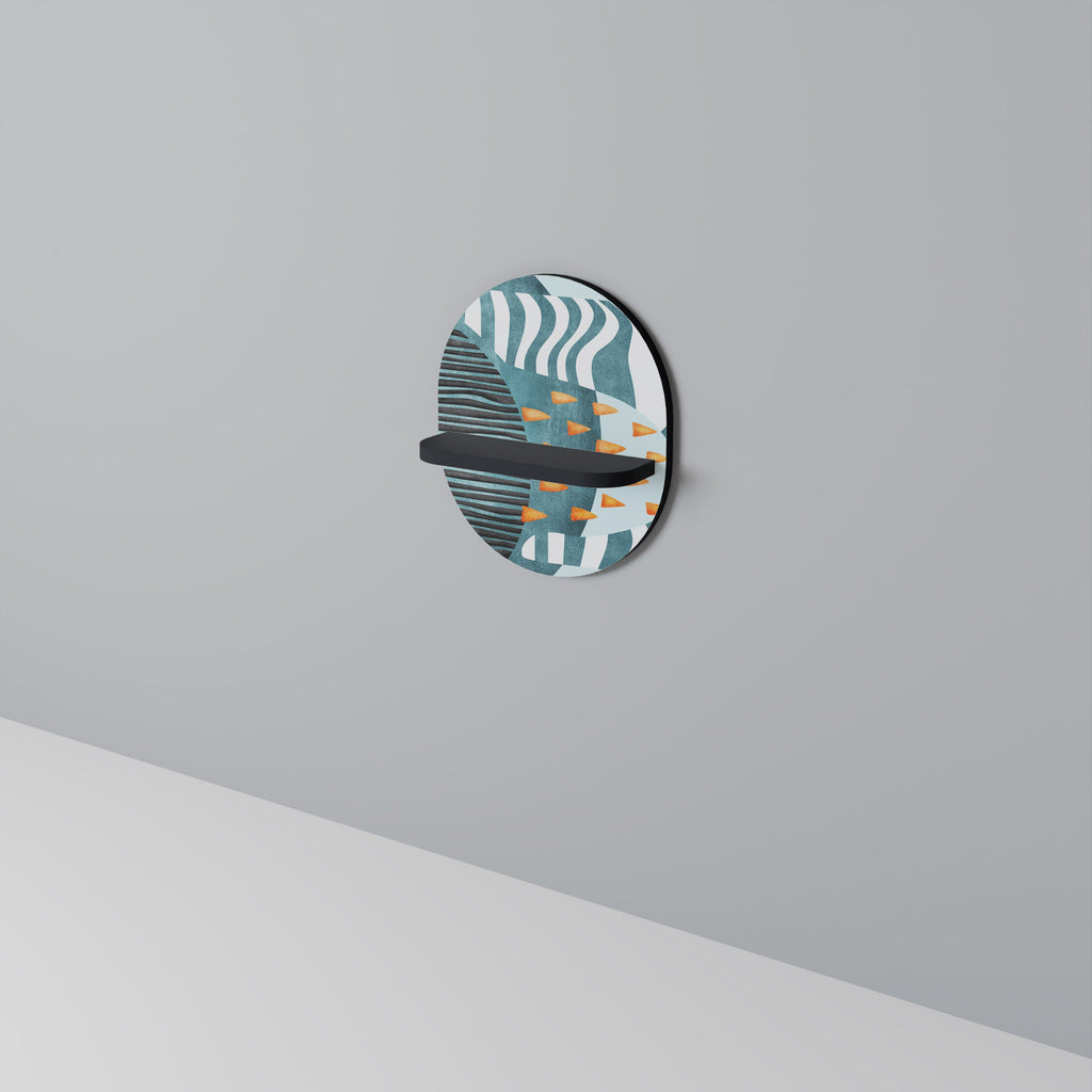 SHROUDED SHAPES Prateleira Oval Decorativa em Acabamento Preto