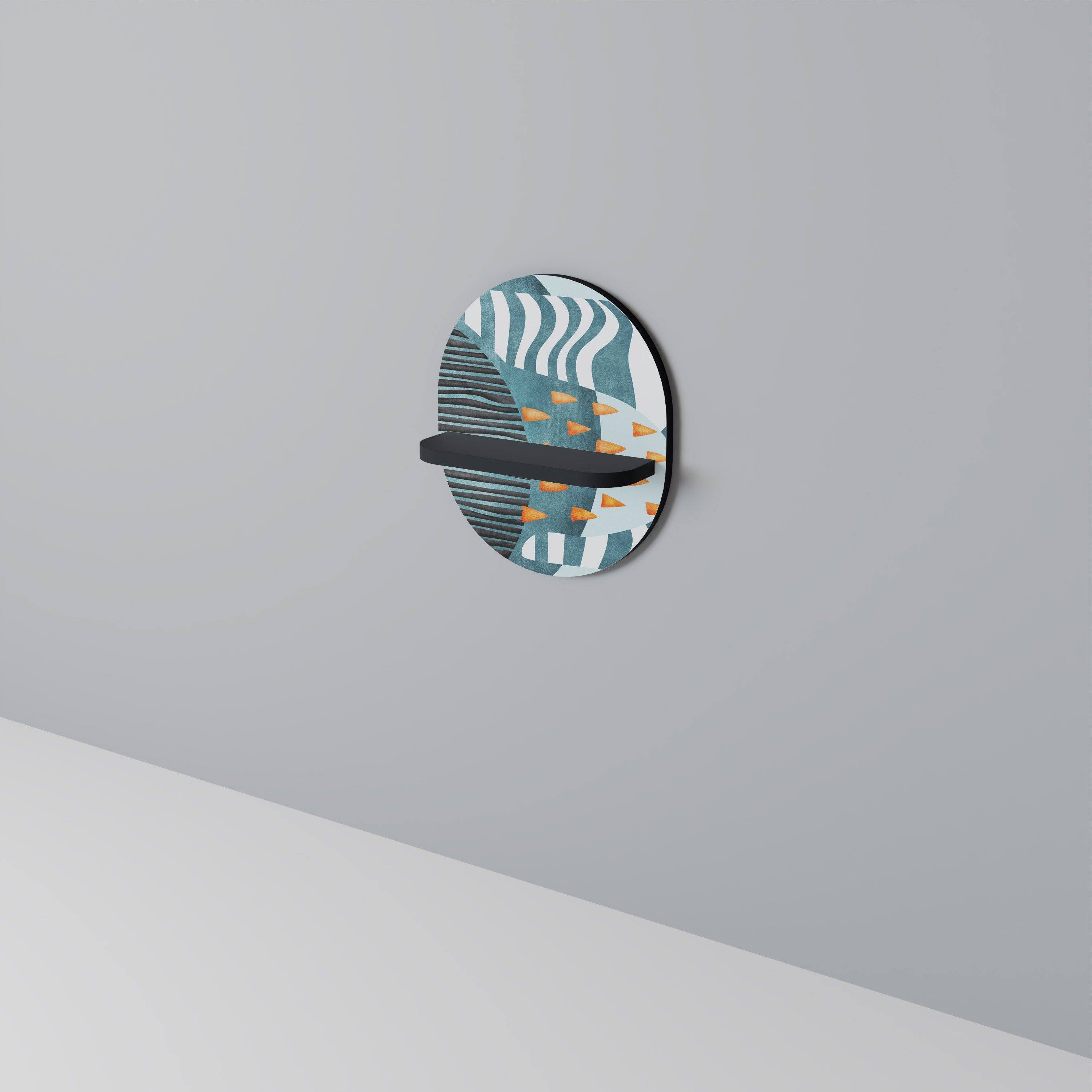 SHROUDED SHAPES Prateleira Oval Decorativa em Acabamento Preto