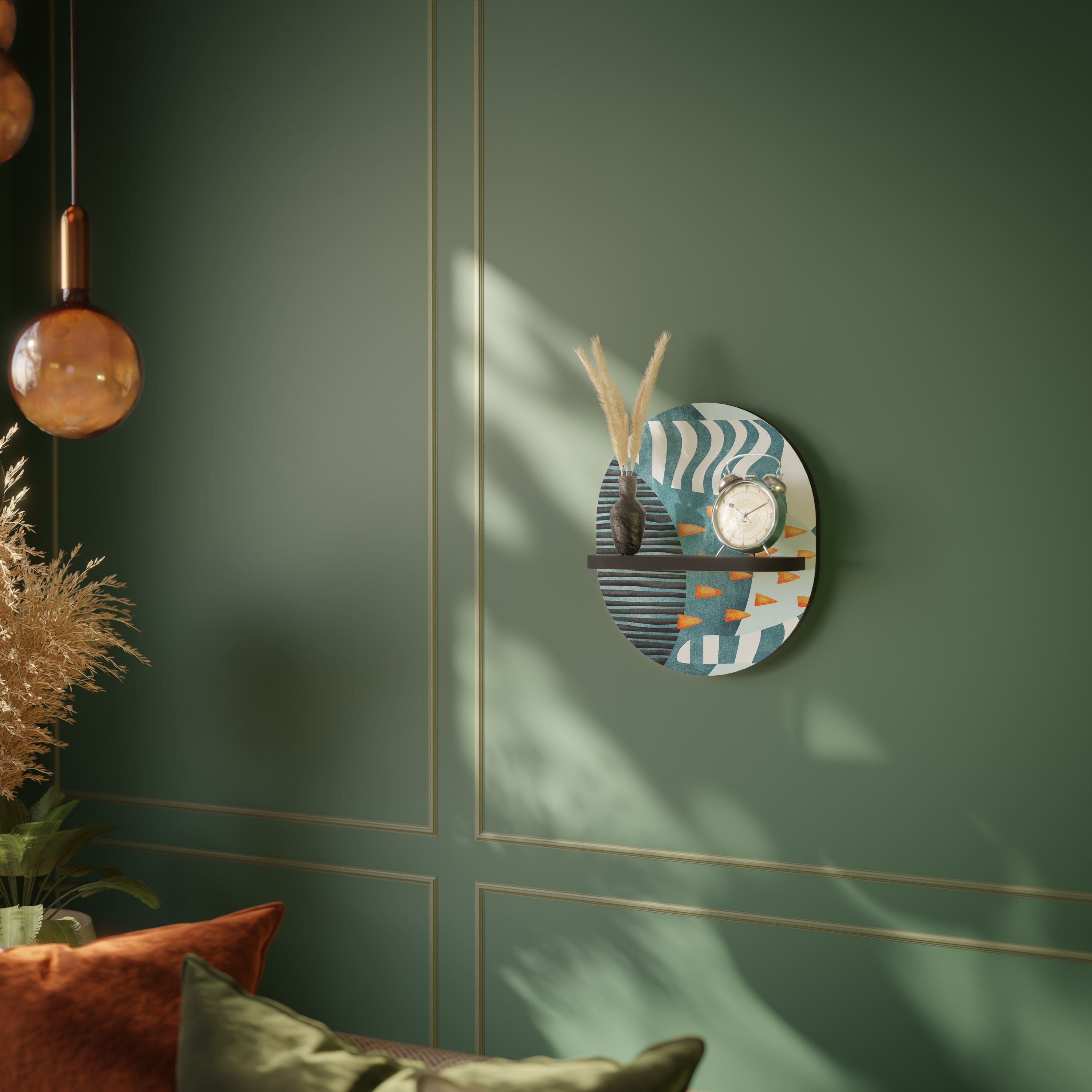 SHROUDED SHAPES Prateleira Oval Decorativa em Acabamento Preto