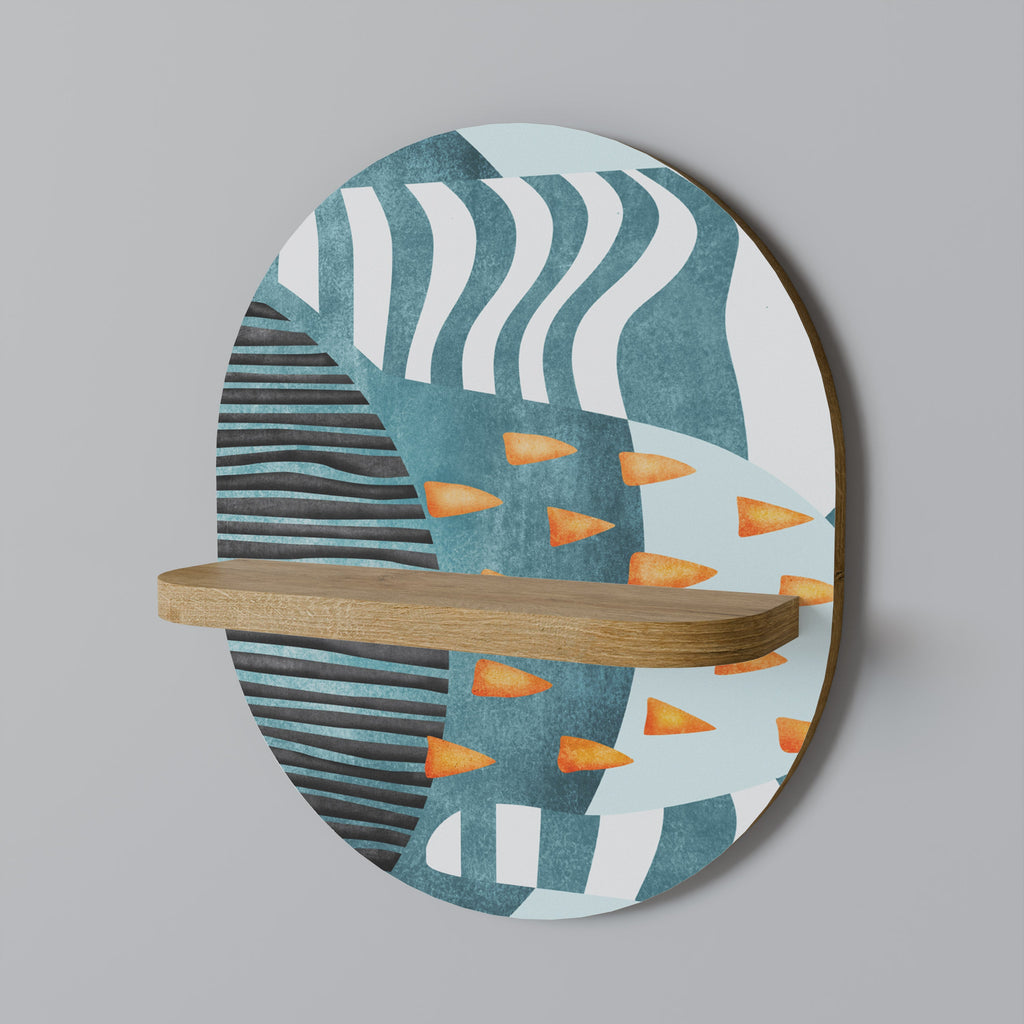 SHROUDED SHAPES Prateleira Oval Decorativa em Efeito Carvalho