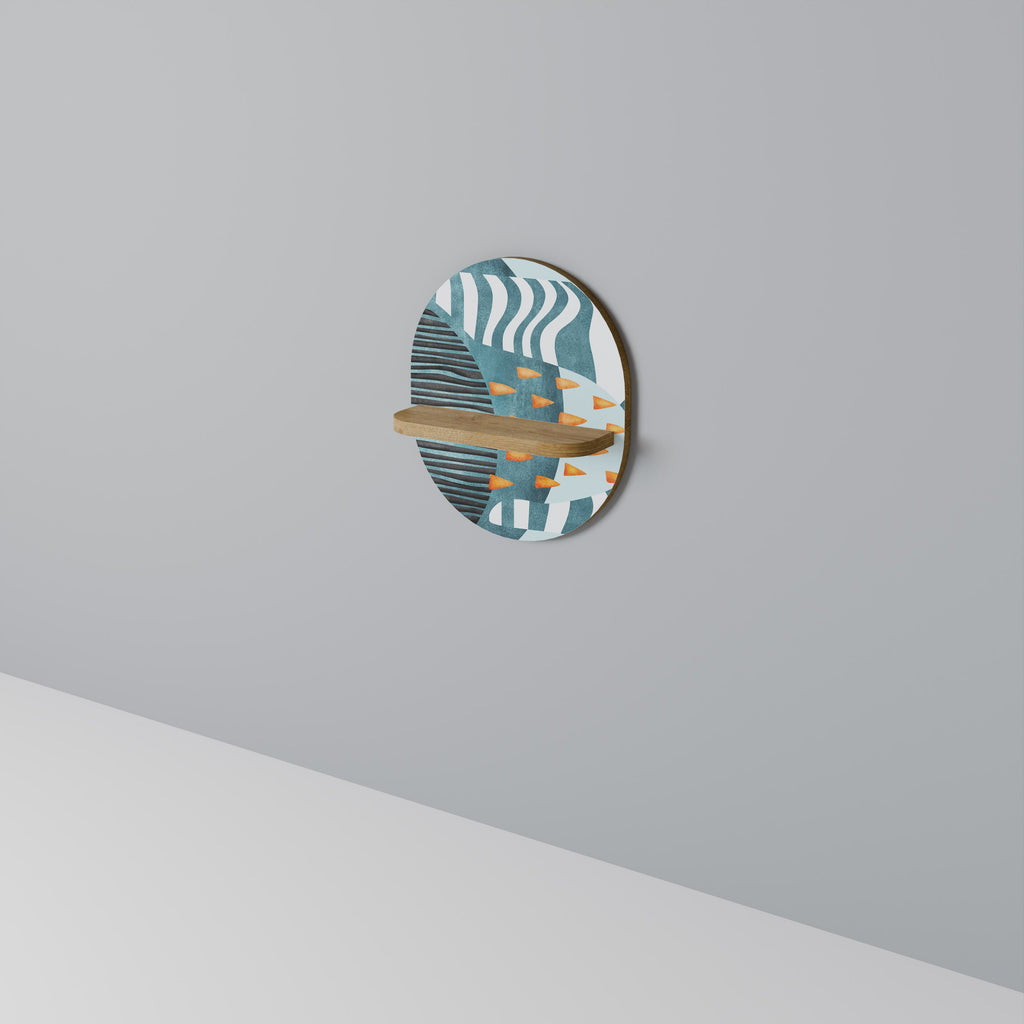 SHROUDED SHAPES Prateleira Oval Decorativa em Efeito Carvalho