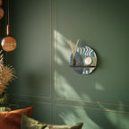 SHROUDED SHAPES Round Art Shelf In Black Finish