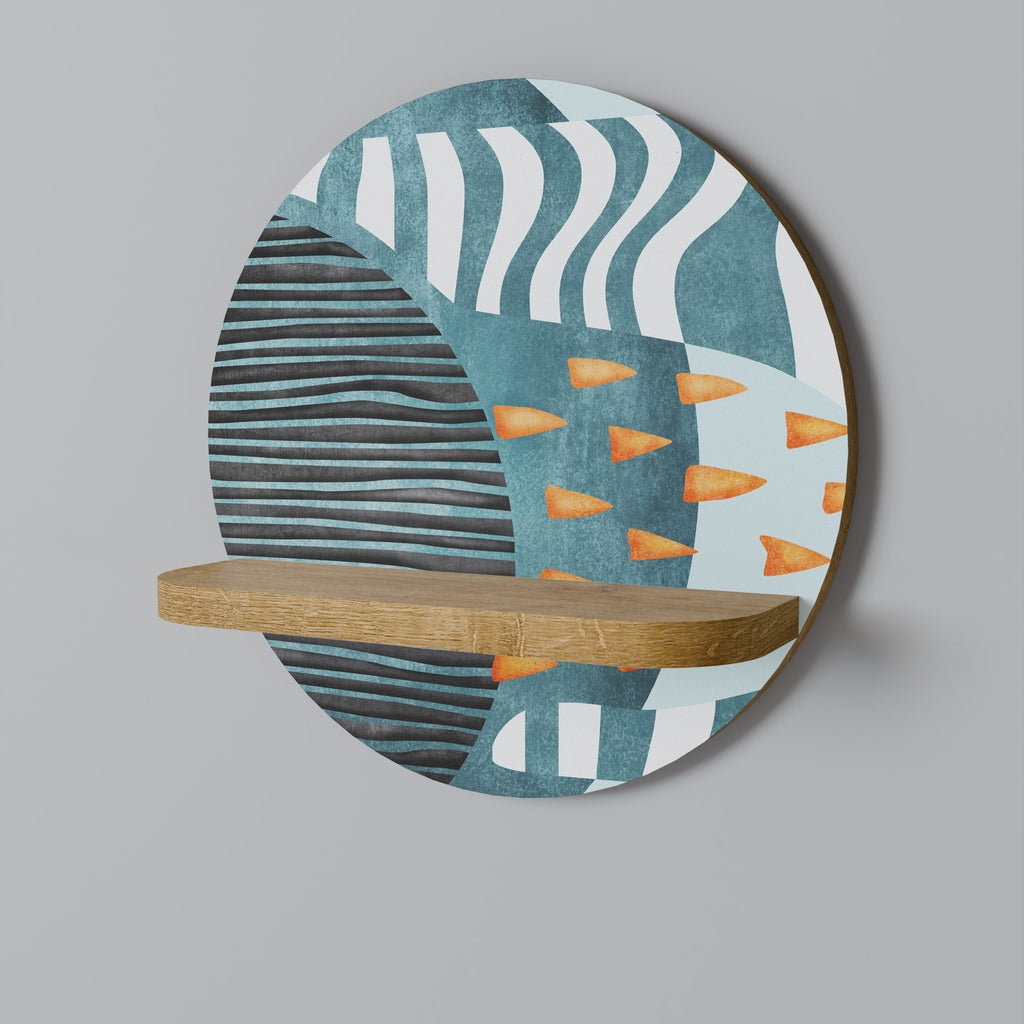 SHROUDED SHAPES Prateleira Redonda Decorativa em Efeito Carvalho