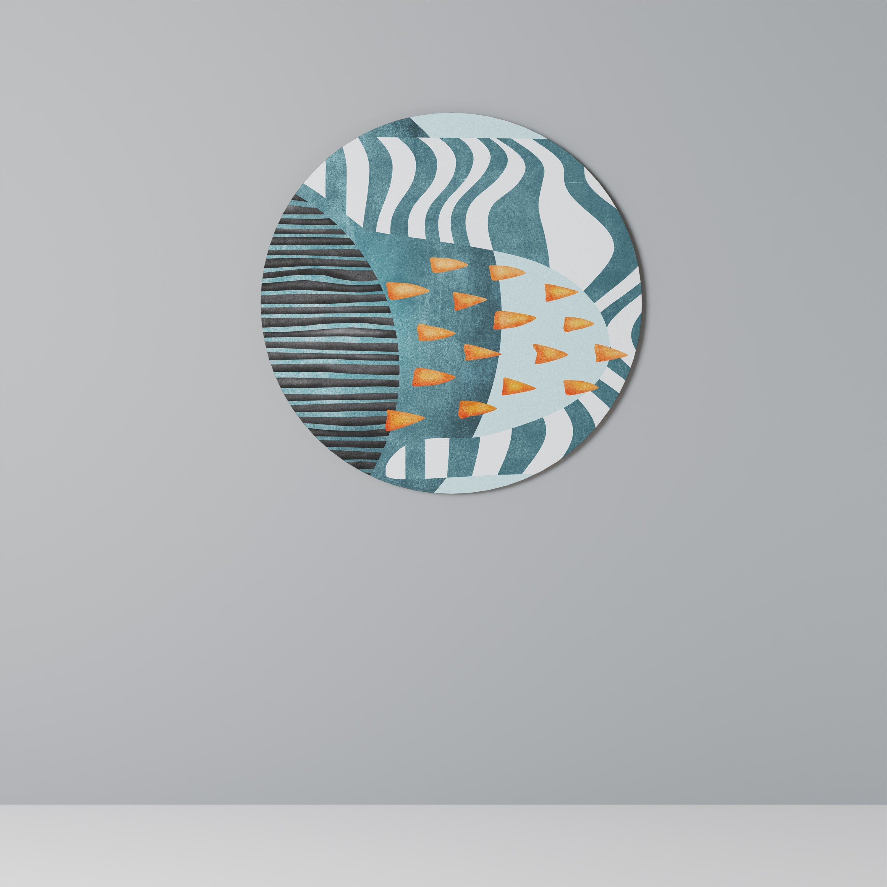 SHROUDED SHAPES Quadro Redondo Decorativo