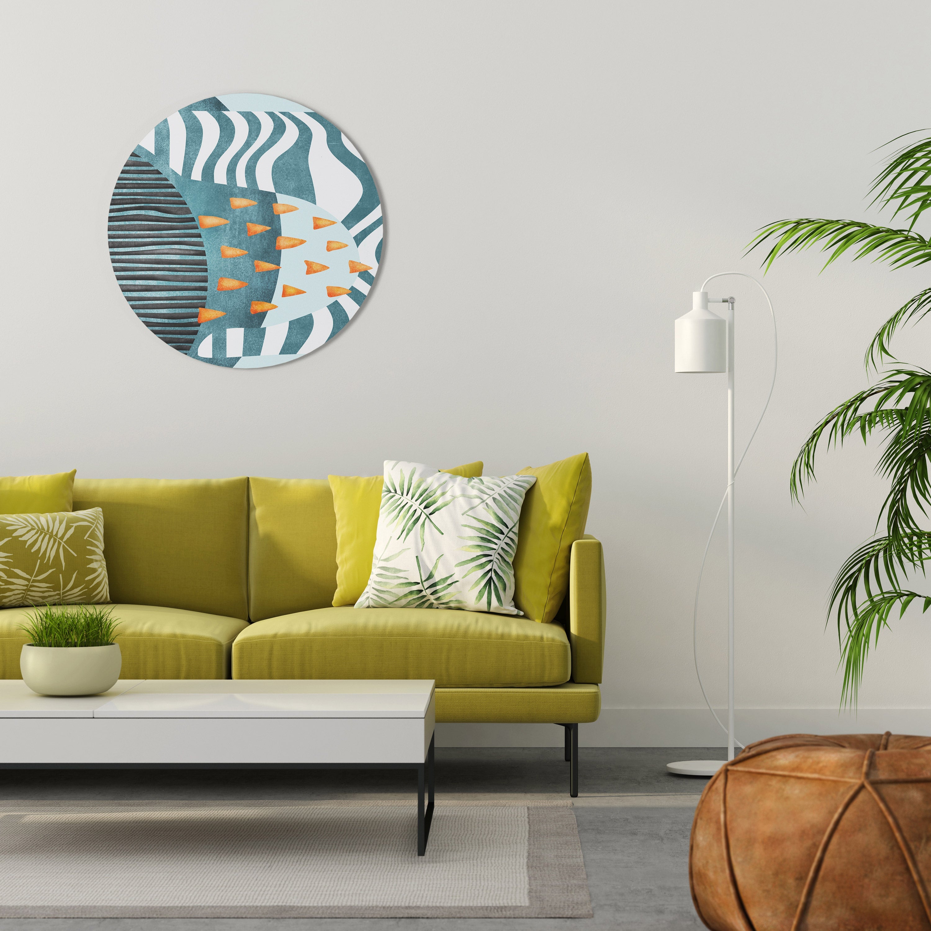 SHROUDED SHAPES Quadro Redondo Decorativo